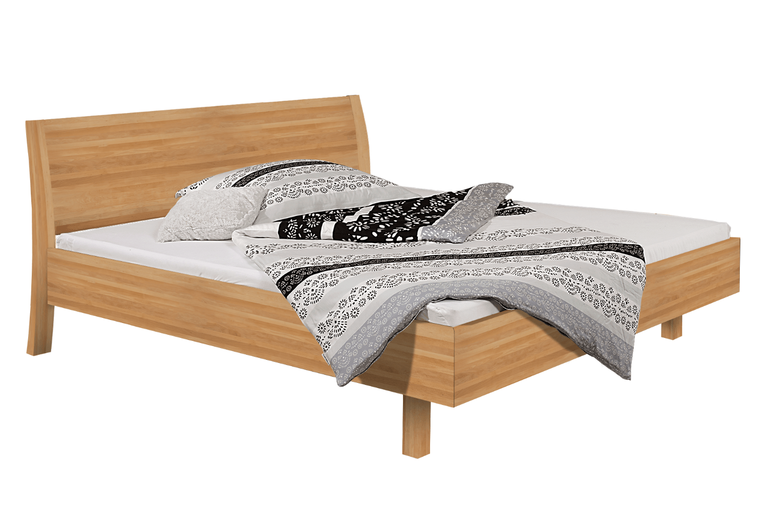 Massivholzbett SWING Buche/Kernbuche, geölt von Holzschmiede von Die Holzschmiede