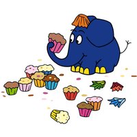 Die Maus Wandtattoo »Der kleine Elefant: Muffins«, selbstklebend von Die Maus