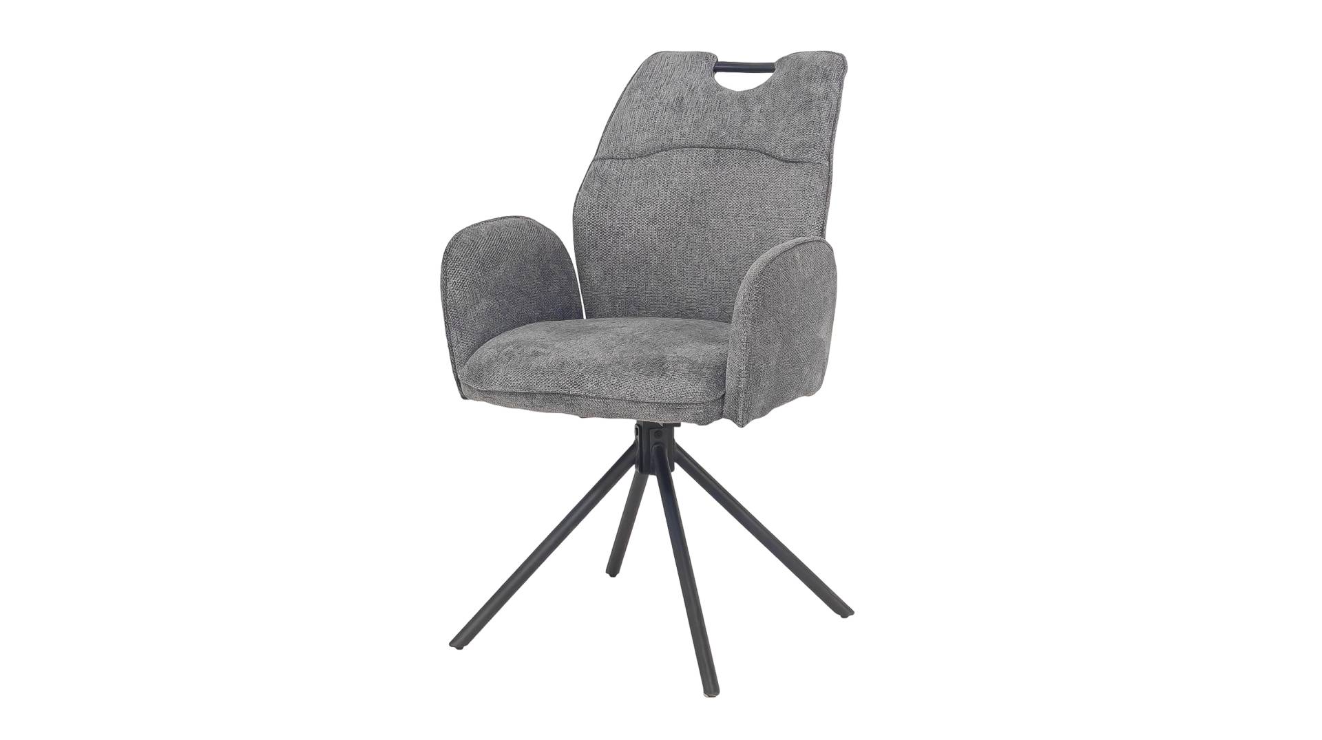 Armlehnstuhl dunkelgrau Drehstuhl - Webstoff Bezug - CARINA Armlehnstuhl dunkelgrau Drehstuhl - Webstoff Bezug - CARINA von Die Möbelfundgrube