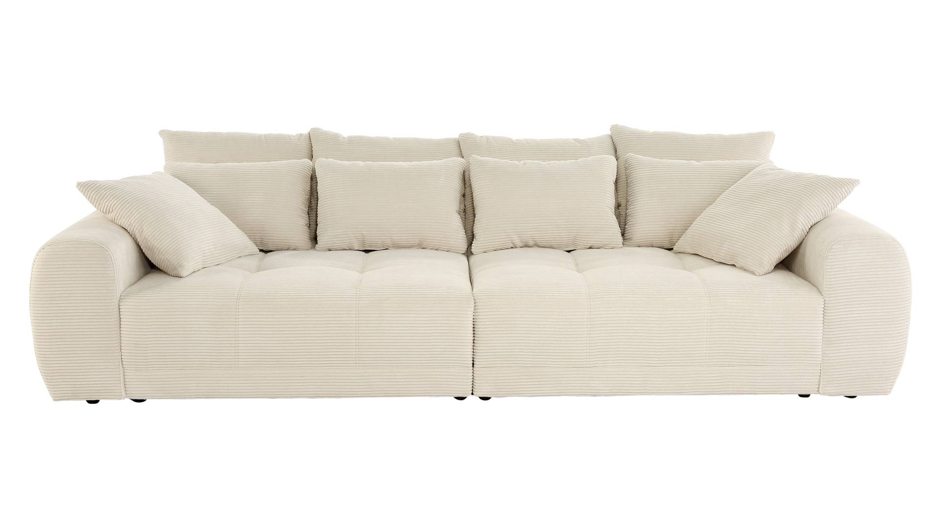 Big Sofa beige Cord 308 cm Federkernpolsterung - JANNI von Die Möbelfundgrube