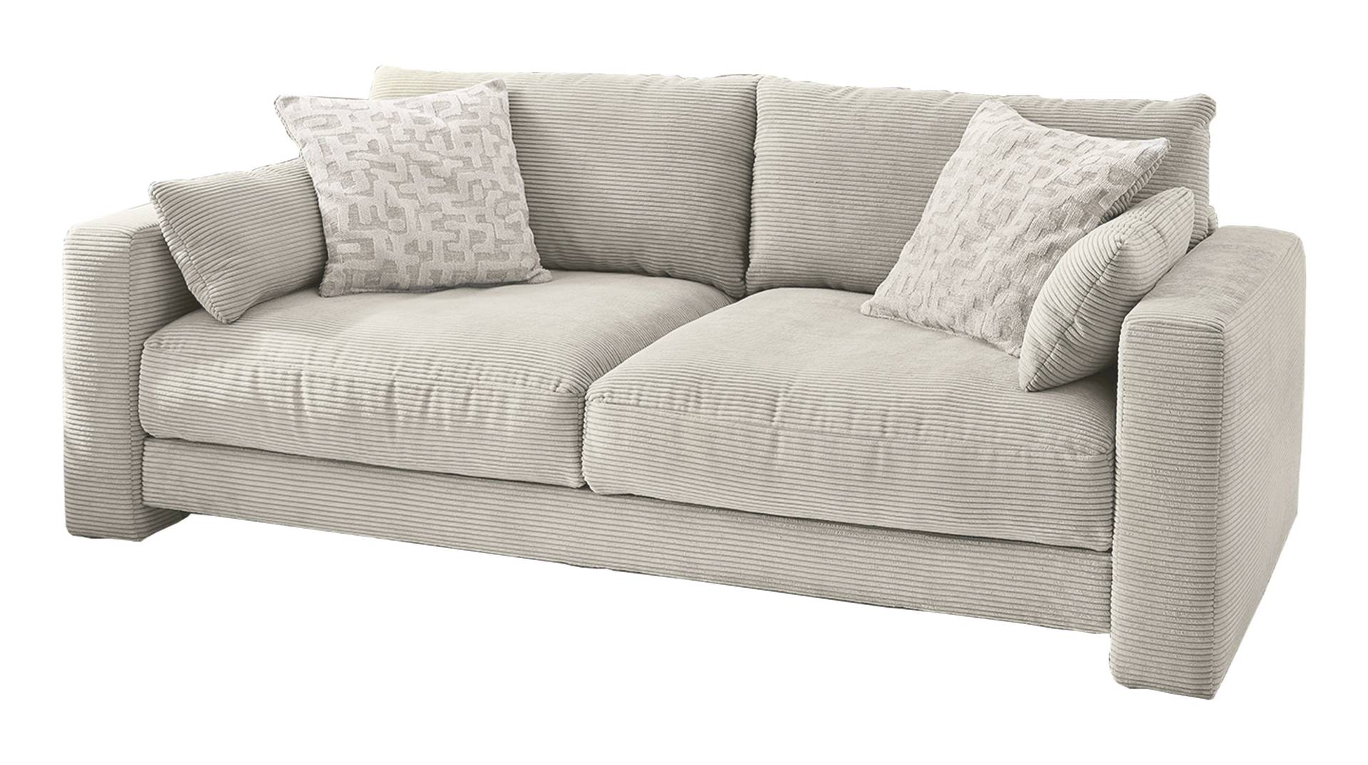 Big Sofa Cord grau-beige - 241 cm Federkernpolsterung - MILEY Big Sofa Cord grau-beige - 241 cm Federkernpolsterung - MILEY von Massivart