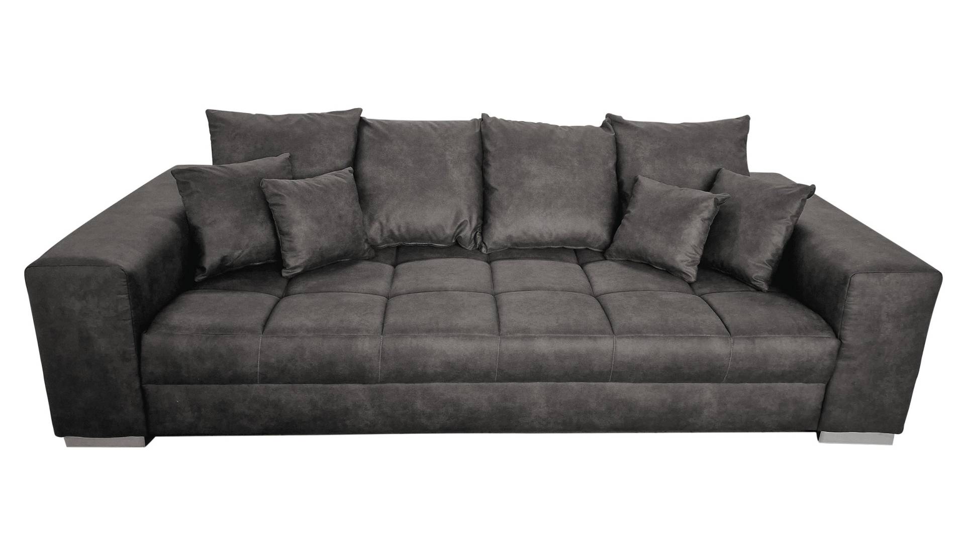 Big Sofa in grau Vintage 254 cm - Nosagunterfederung - BORNEO von Die Möbelfundgrube