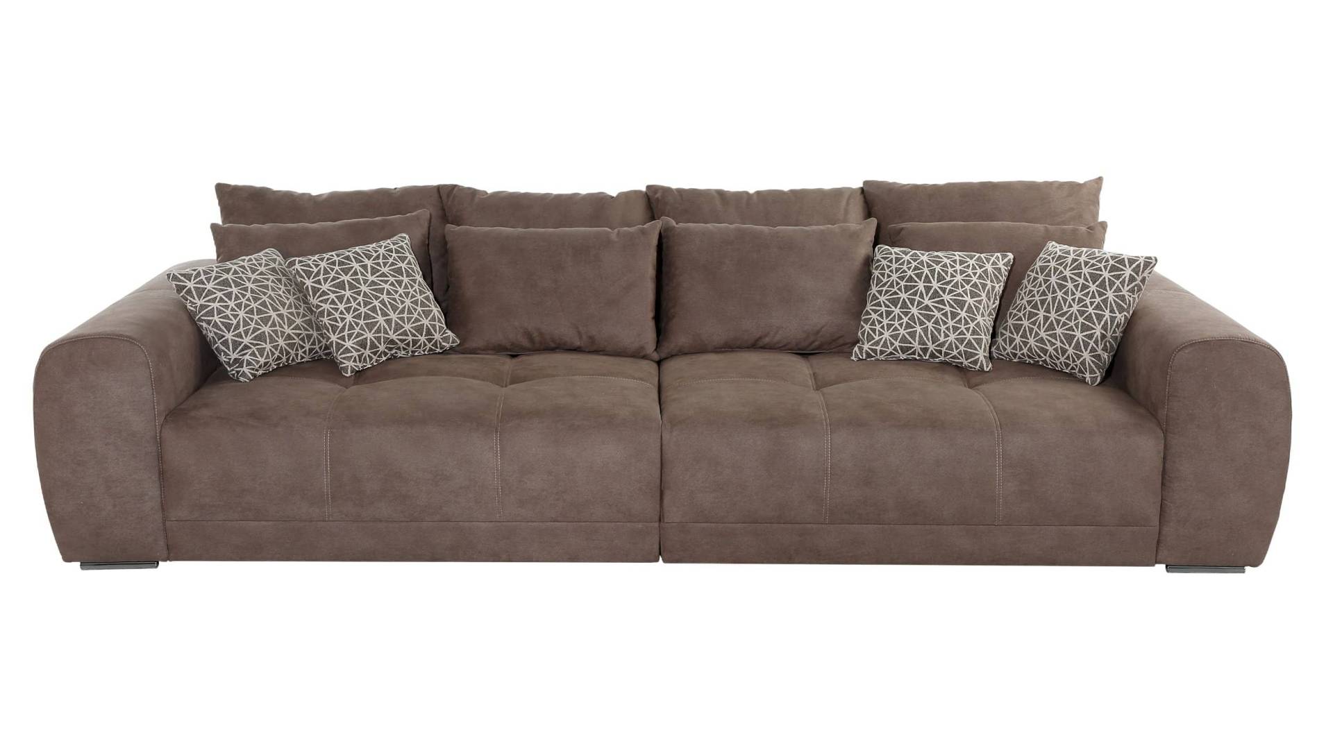 Big Sofa mit Federkern braun 306 cm - MOLDAU von Die Möbelfundgrube