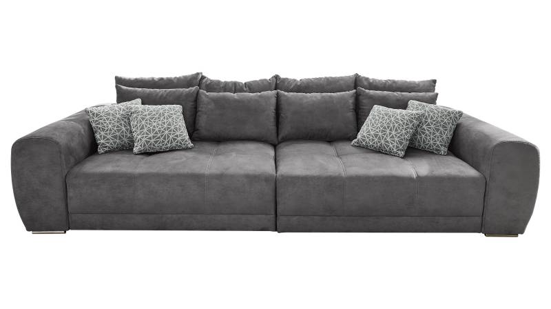 Big Sofa mit Federkern grau 306 cm - MOLDAU von Massivart