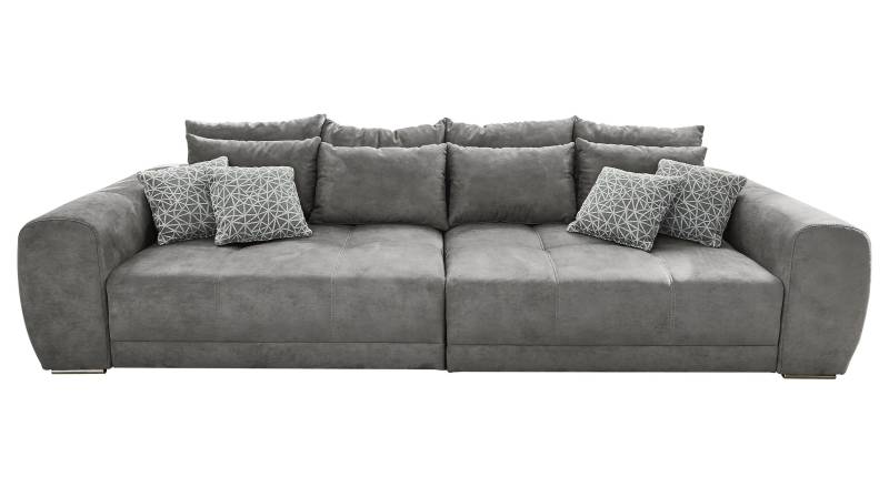 Big Sofa mit Federkern hellgrau 306 cm - MOLDAU von Massivart