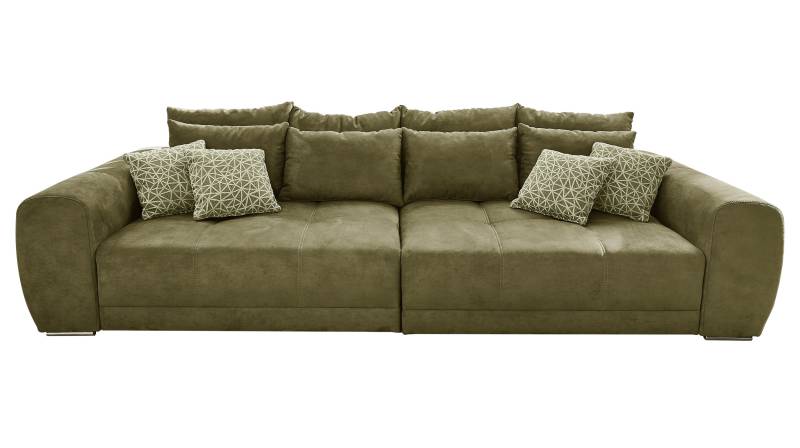 Big Sofa mit Federkern olivgrün 306 cm - MOLDAU von Massivart