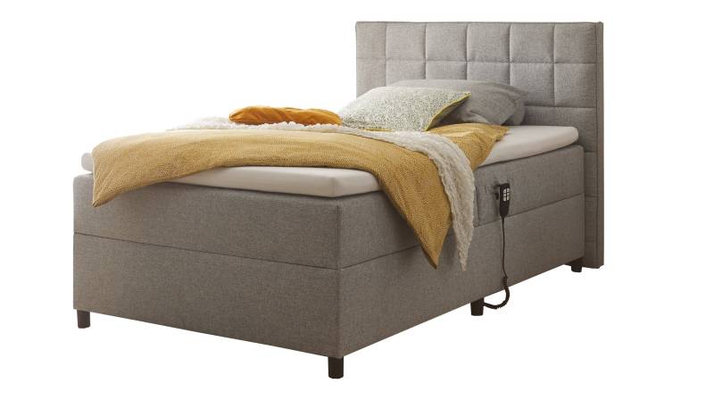 Boxbett 120 x 200 cm grau Stoffbezug elektrisch - MARIBORSKO von Massivart