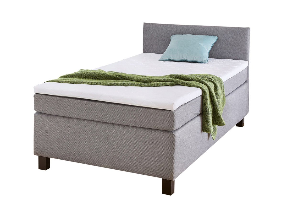 Boxspringbett 100 x 200 cm grau Stoffbezug - PHILLY von Die Möbelfundgrube