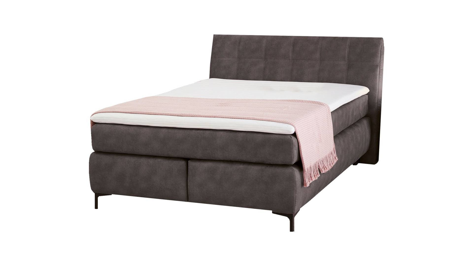 Boxspringbett 140 x 200 cm anthrazit - Microfaser - GITTA von Die Möbelfundgrube