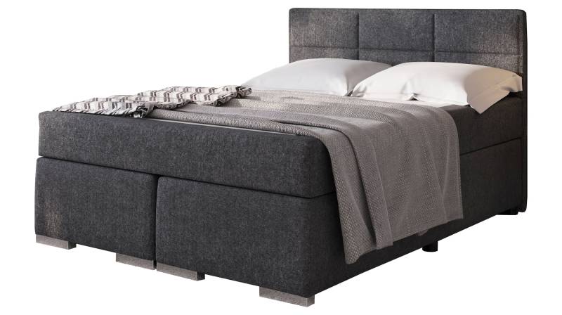 Boxspringbett 140 x 200 cm grau Stoffbezug - ONE von Massivart