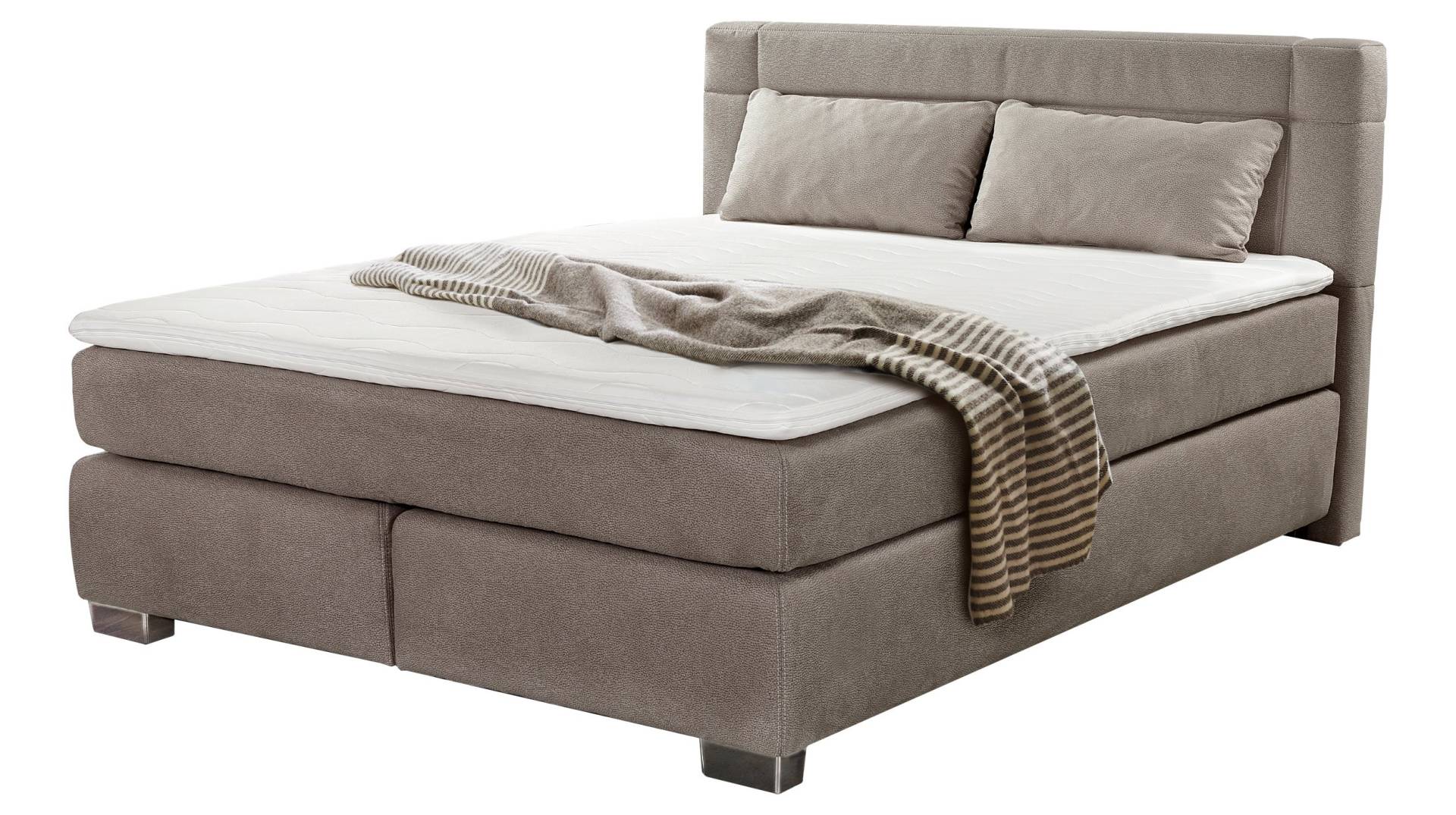 Boxspringbett 160 x 200 cm braun H3/H4 - ROMANA - MIX von Die Möbelfundgrube