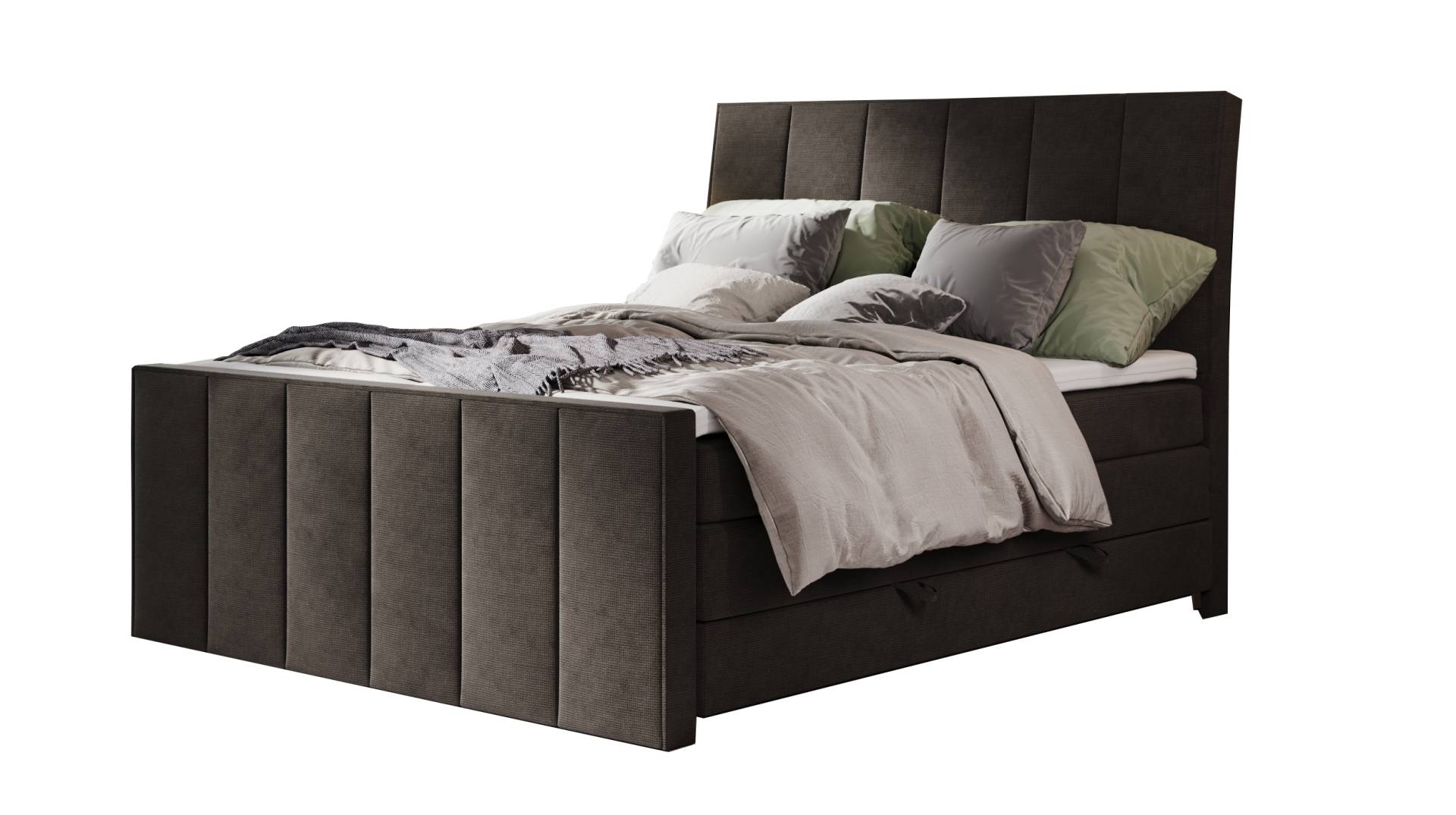 Boxspringbett 180 x 200 cm - Bettkasten anthrazit - VERTICAL Boxspringbett 180 x 200 cm - Bettkasten anthrazit - VERTICAL von Die Möbelfundgrube