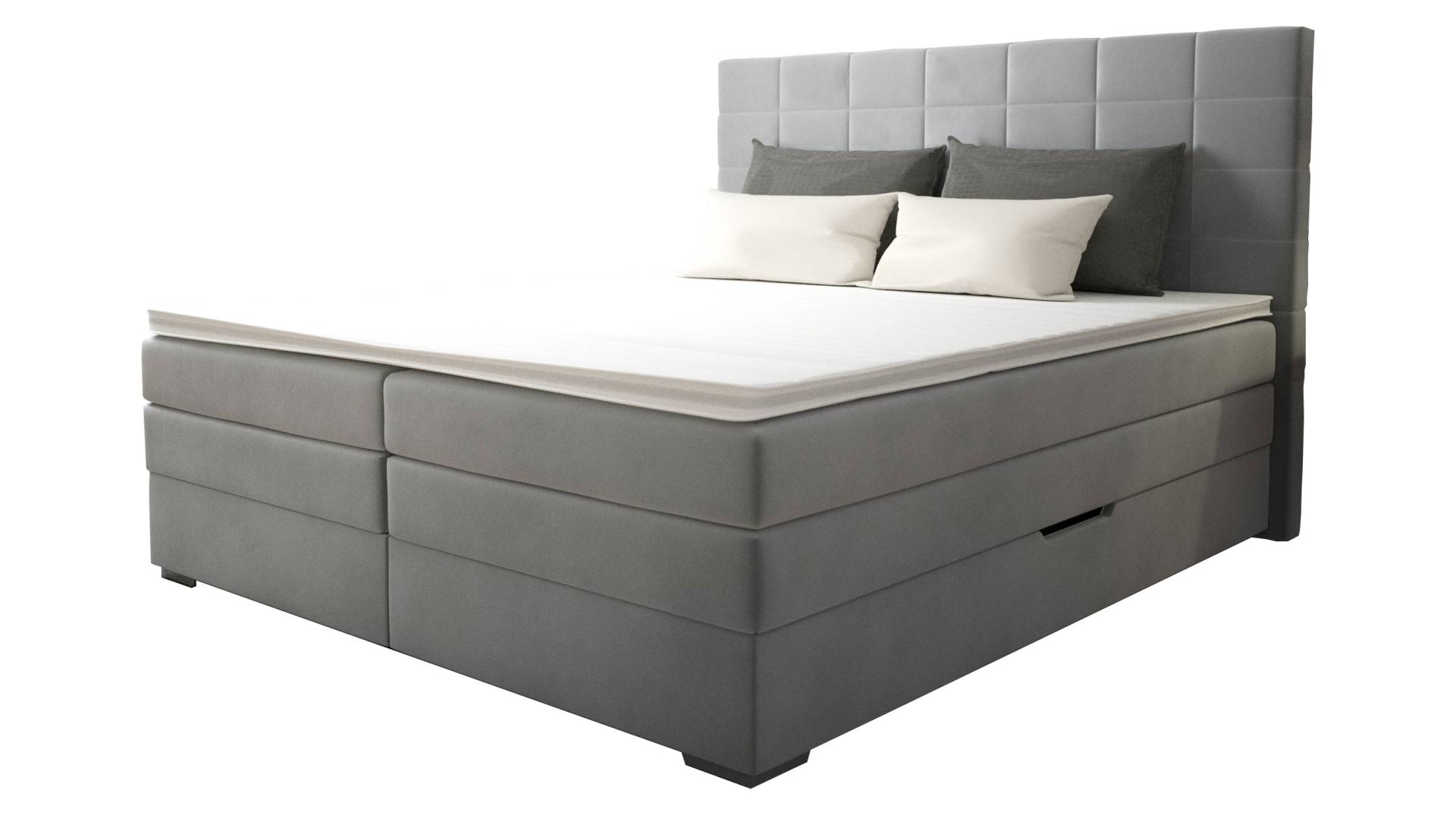 Boxspringbett 180 x 200 cm grau Bettkasten - ALMA von Die Möbelfundgrube