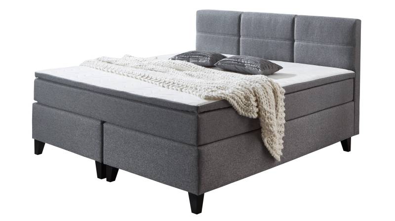 Boxspringbett 180 x 200 cm grau Stoffbezug - SAMIRO von Massivart