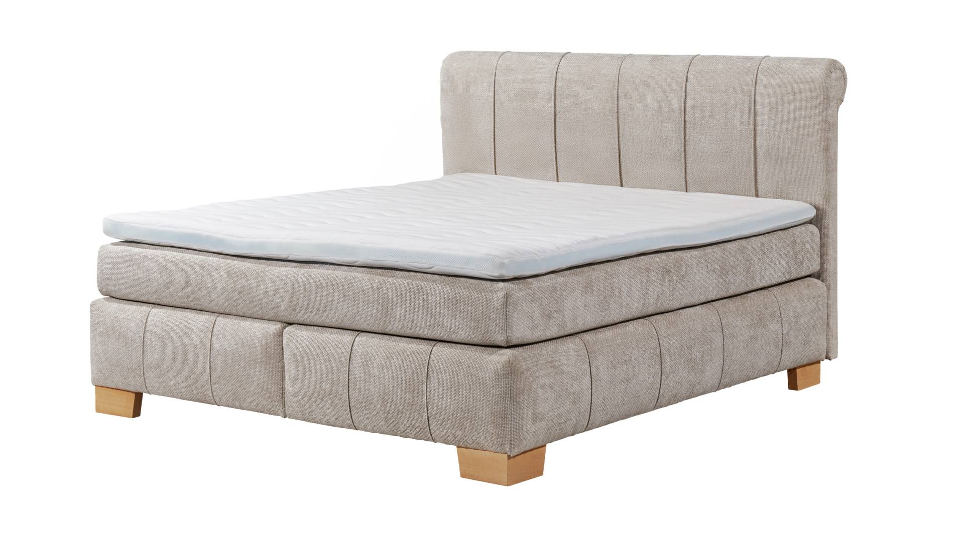 Boxspringbett 180 x 200 cm grau Webstoff - AVELINO von Die Möbelfundgrube