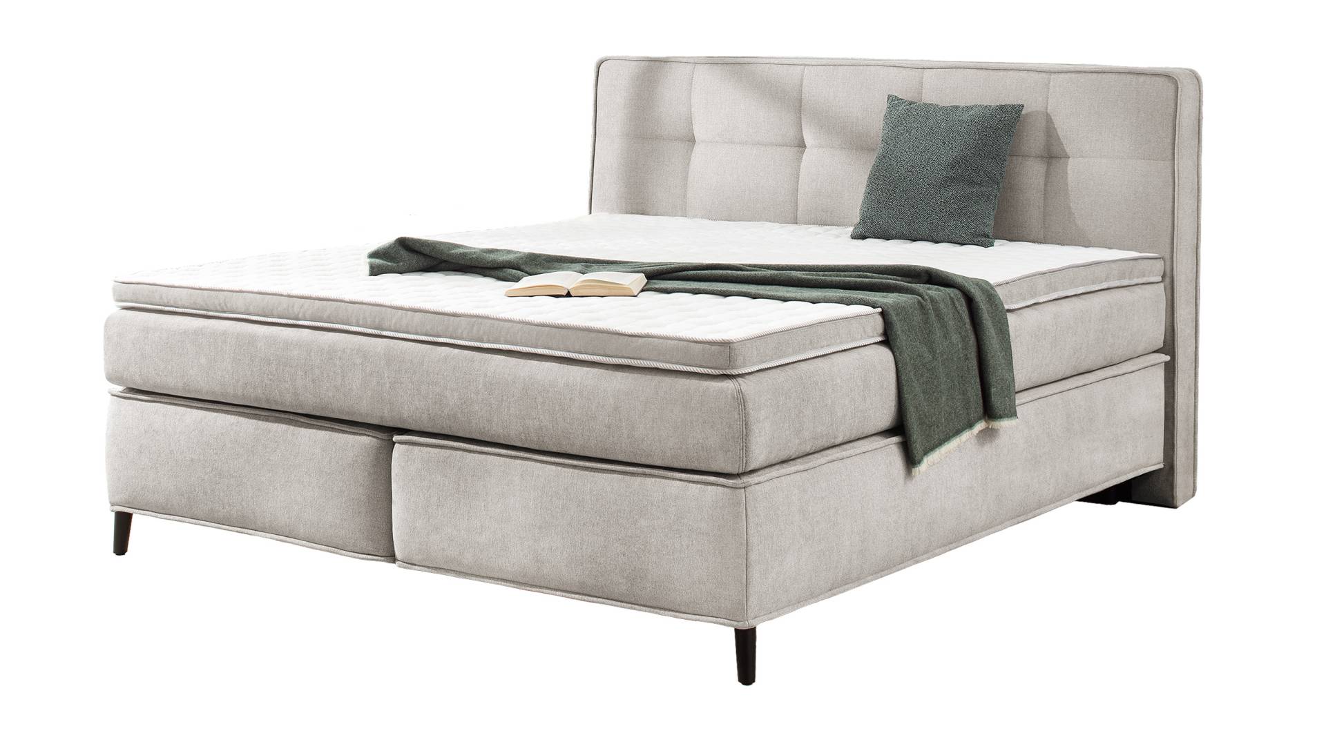 Boxspringbett 180 x 200 cm grau-beige - CAPELLO - MIX von Die Möbelfundgrube