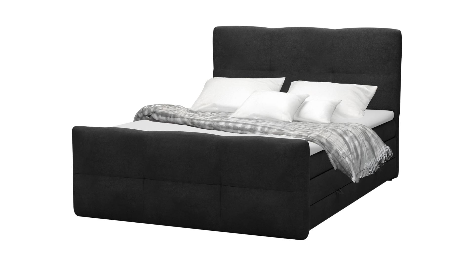 Boxspringbett 180 x 200 cm mit Bettkasten anthrazit Stoffbezug - STAR Boxspringbett 180 x 200 cm mit Bettkasten anthrazit Stoffbezug - STAR von Die Möbelfundgrube