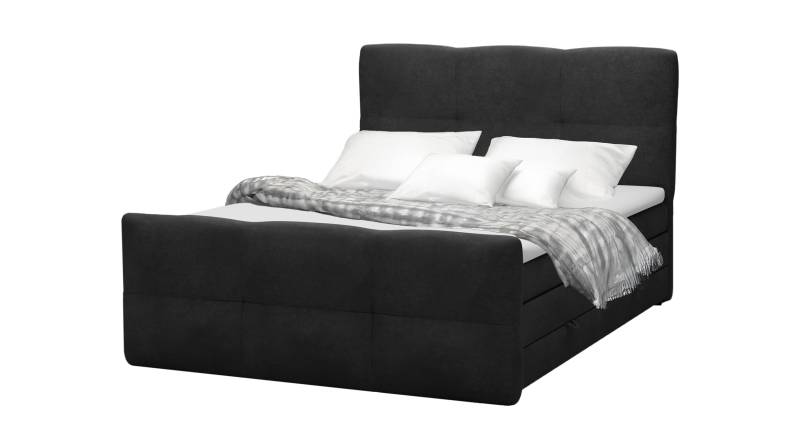 Boxspringbett 180 x 200 cm mit Bettkasten anthrazit Stoffbezug - STAR von Die Möbelfundgrube