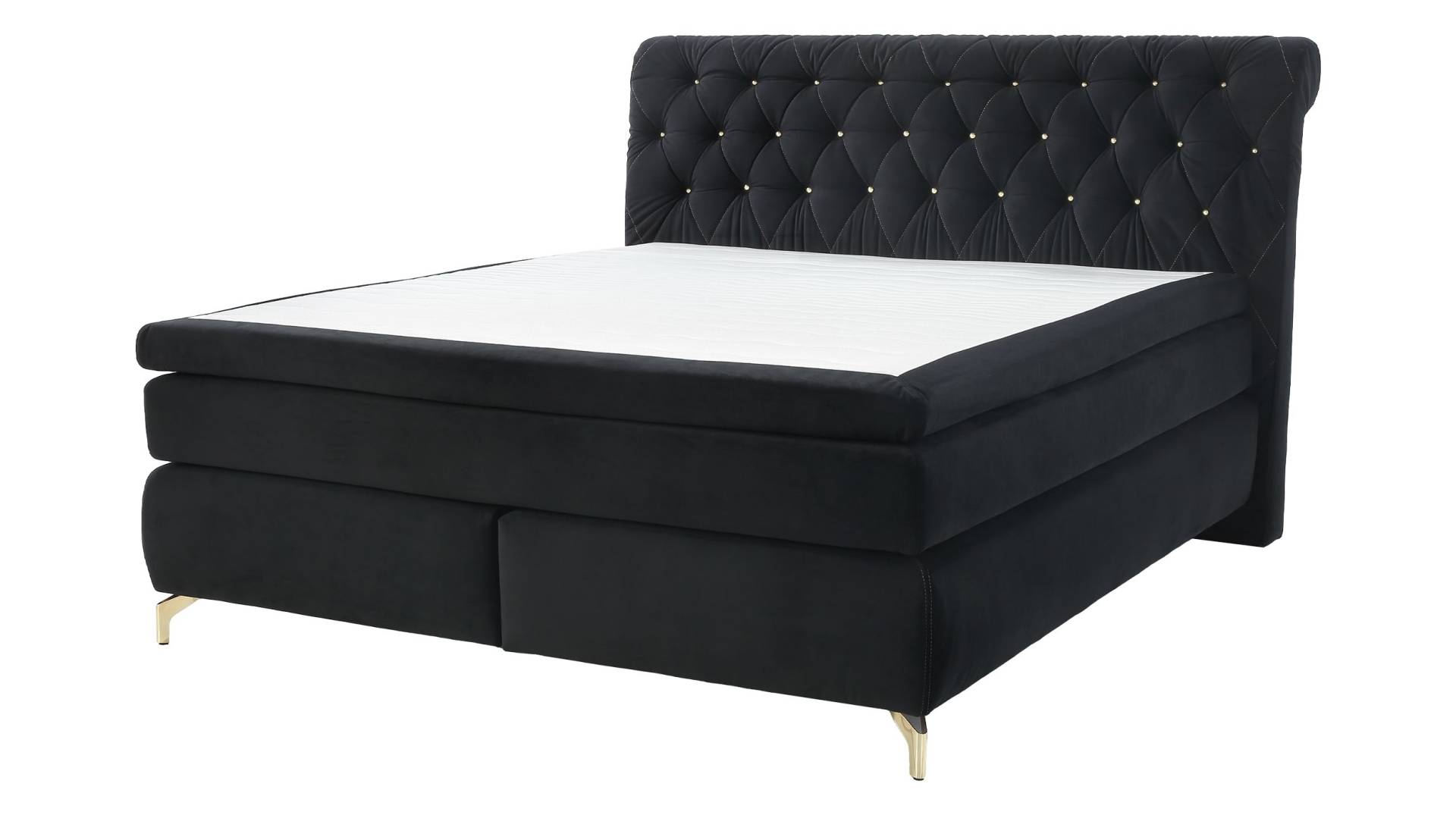 Boxspringbett 180 x 200 cm schwarz Samtlook - SANCARA Boxspringbett 180 x 200 cm schwarz Samtlook - SANCARA von Massivart