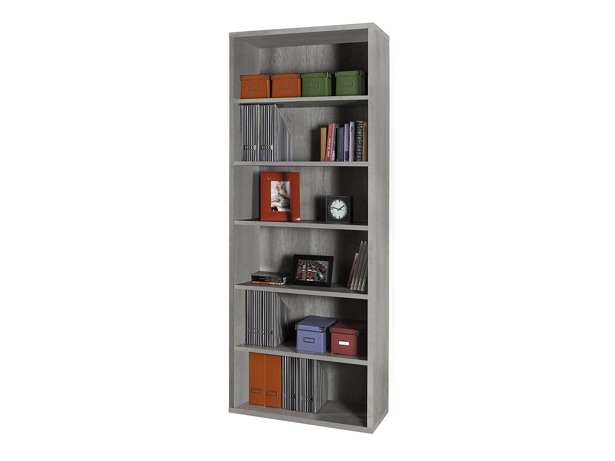 Bücherregal Betonoptik 82 cm x 217 cm - 5 Böden - DISEGNO von Die Möbelfundgrube