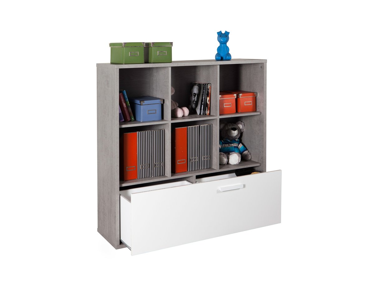 Bücherregal Standregal Betonoptik - weiß 120 x 121 cm - 1 Schublade - MIPIACE Bücherregal Standregal Betonoptik - weiß 120 x 121 cm - 1 Schublade - MIPIACE von Die Möbelfundgrube