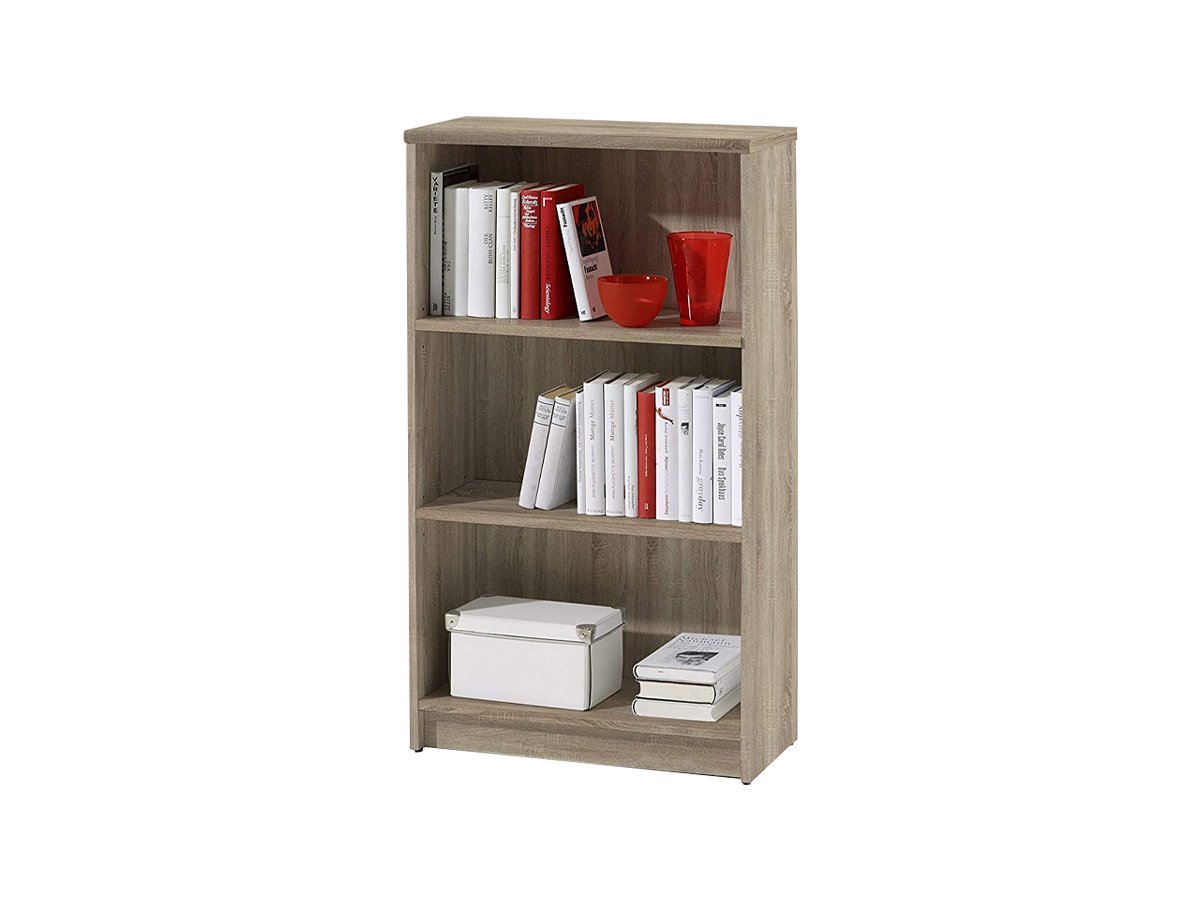 Bücherregal Standregal Sonoma Eiche 60 x 106 cm - 2 Einlegeböden - LILLY von Die Möbelfundgrube