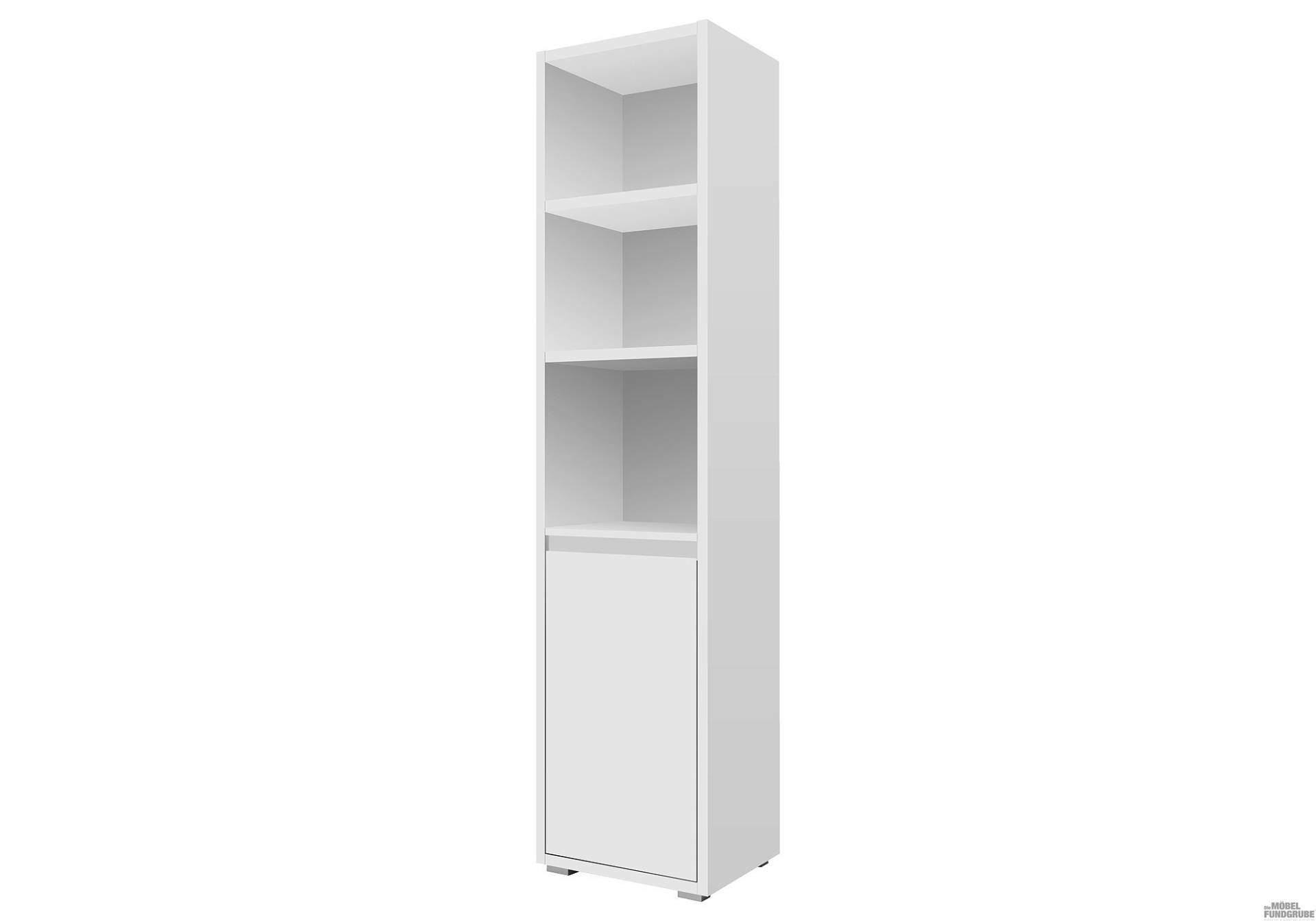 Bücherregal Standregal weiß 45 x 191 cm 1 Schranktür - IMAGE von Die Möbelfundgrube