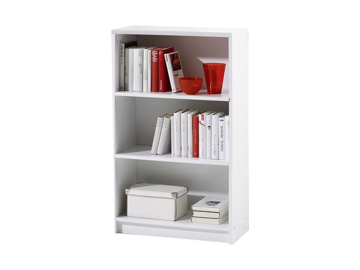Bücherregal Standregal weiß 60 x 106 cm - 2 Einlegeböden - LILLY von Die Möbelfundgrube