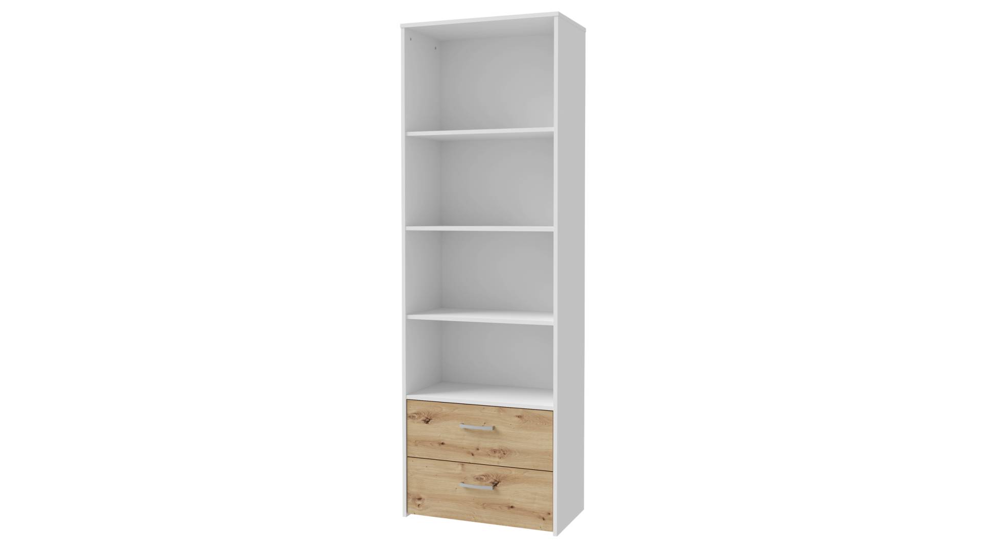 Bücherregal Standregal weiß - Eiche 63 x 191 cm - CULGOA von Die Möbelfundgrube