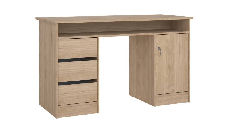 Computerschreibtisch Jackson Hickory 126 cm - FUNCTION PLUS von Die Möbelfundgrube