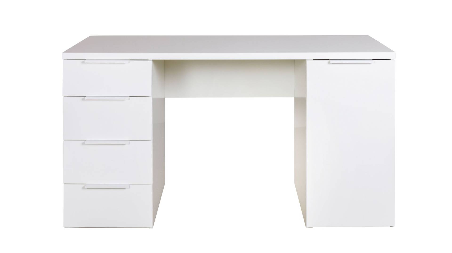 Computerschreibtisch mit Schublade weiß Hochglanz 146 cm - ESPRESSO Computerschreibtisch mit Schublade weiß Hochglanz 146 cm - ESPRESSO von Die Möbelfundgrube