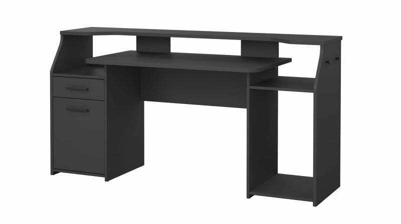 Computerschreibtisch schwarz matt 171 cm - FUNCTION PLUS von Die Möbelfundgrube