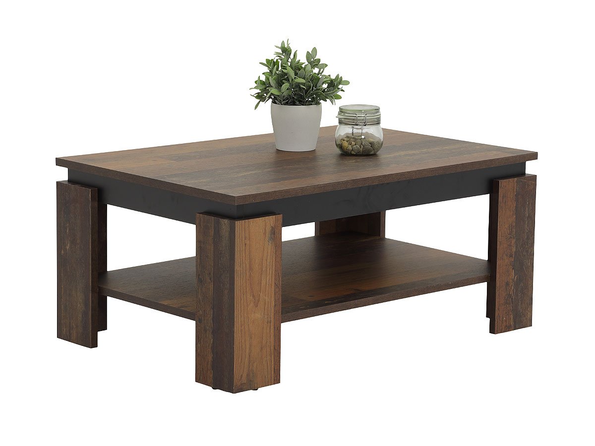 Couchtisch Old Wood - schwarz 90 x 60 cm - TIM von Die Möbelfundgrube