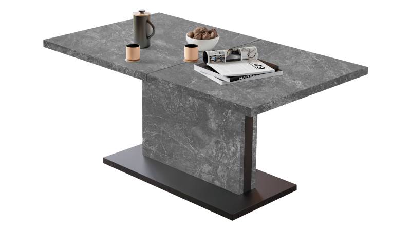 Couchtisch ausziehbar - grau - 120/160 cm - höhenverstellbar - LIFT von Die Möbelfundgrube