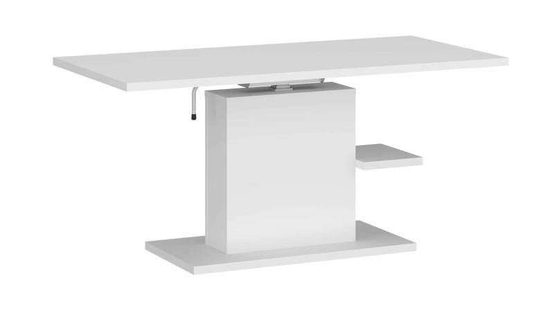 Couchtisch höhenverstellbar weiß 118 cm - CORTADO von Die Möbelfundgrube