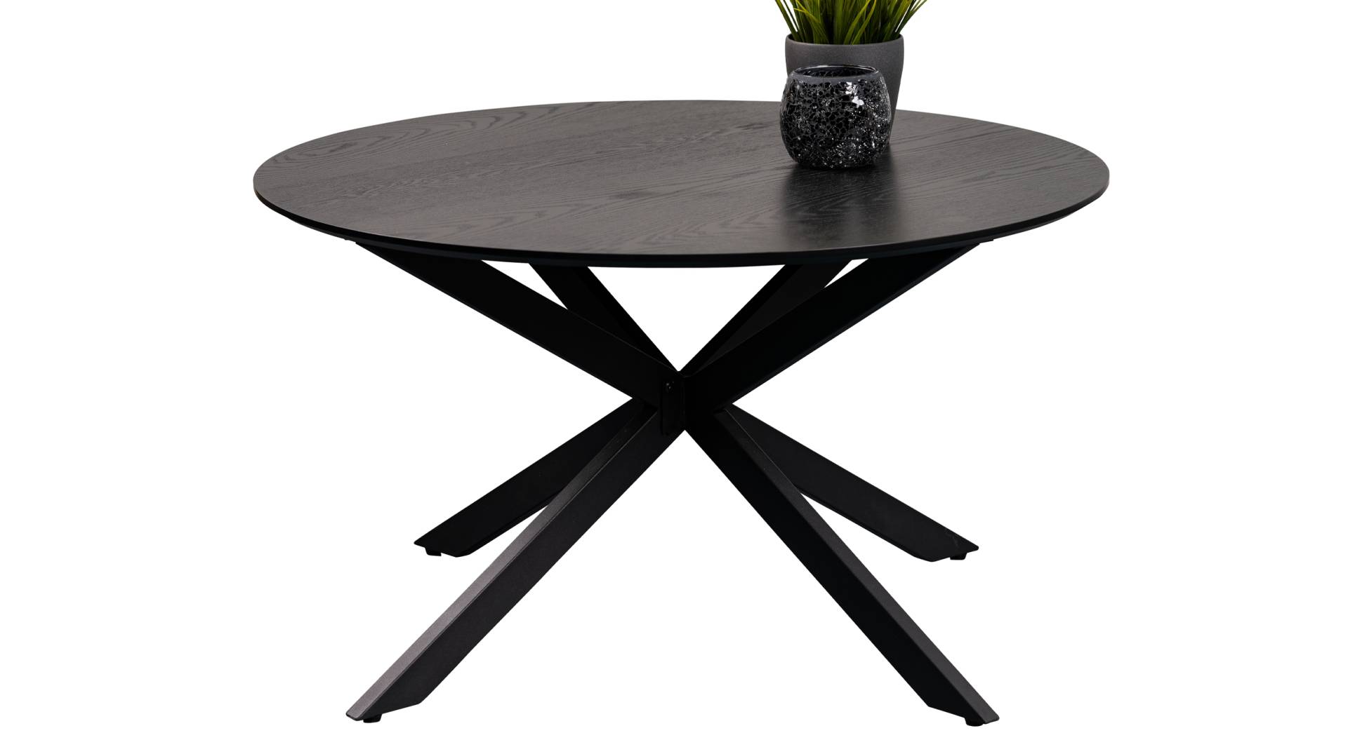 Couchtisch rund Esche schwarz 80 x 80 cm Wohnzimmertisch - PAUL von Die Möbelfundgrube