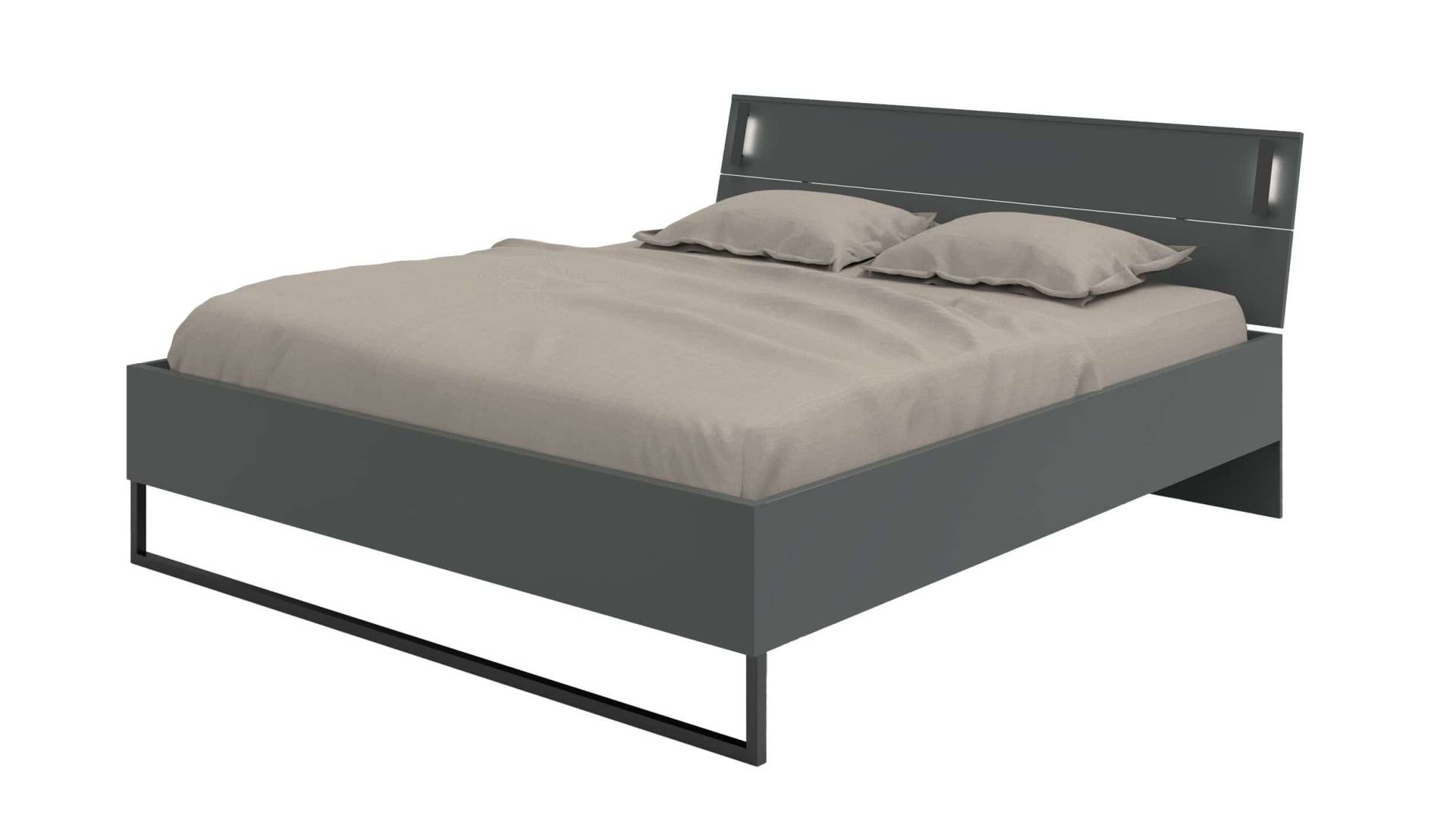Doppelbett Futonbett 180 x 200 cm graphit - SAIGON von Die Möbelfundgrube