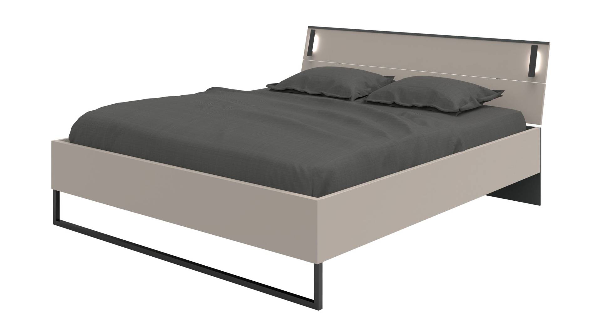 Doppelbett Futonbett 180 x 200 cm grau - SAIGON von Die Möbelfundgrube