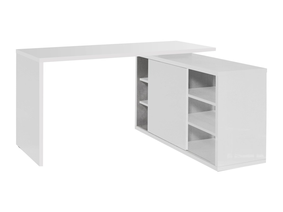 Eck-Schreibtisch weiß hochglanz 140 cm - CORE von Die Möbelfundgrube