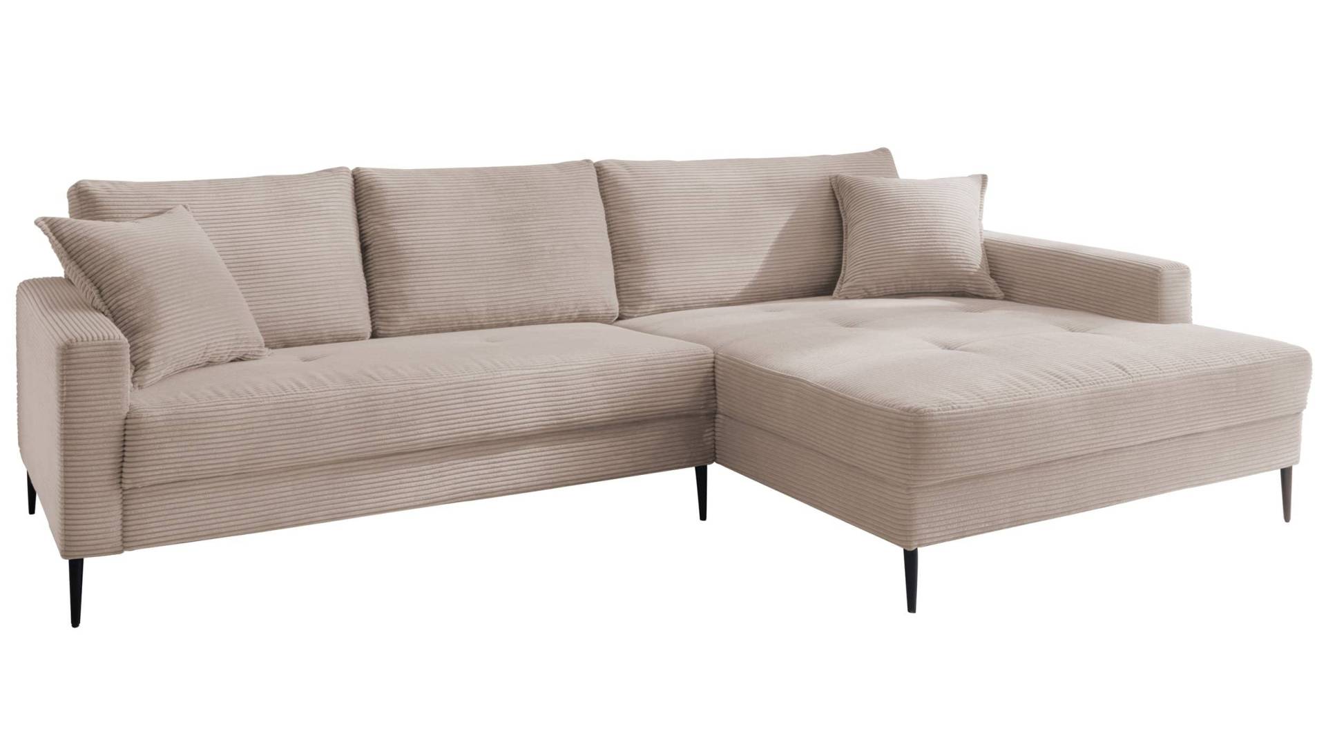 Ecksofa Cord beige 276 x 173 cm - SUMMER von Die Möbelfundgrube