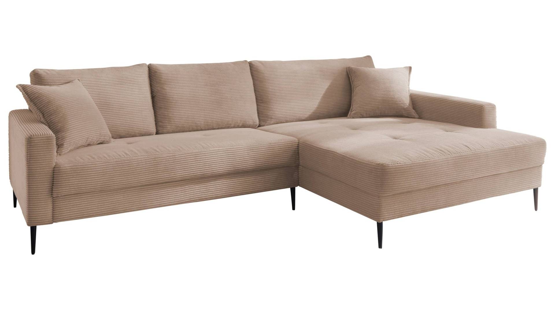 Ecksofa Cord caramel 276 x 173 cm - SUMMER von Die Möbelfundgrube