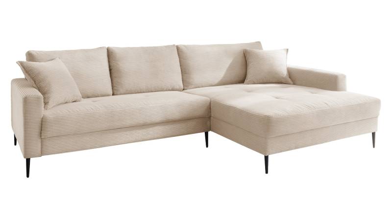 Ecksofa Cord creme 276 x 173 cm - SUMMER von Massivart