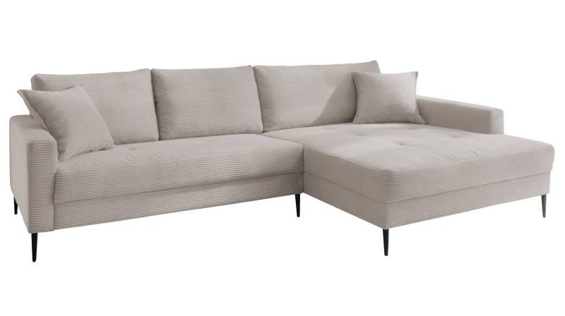 Ecksofa Cord hellgrau 276 x 173 cm - SUMMER von Massivart