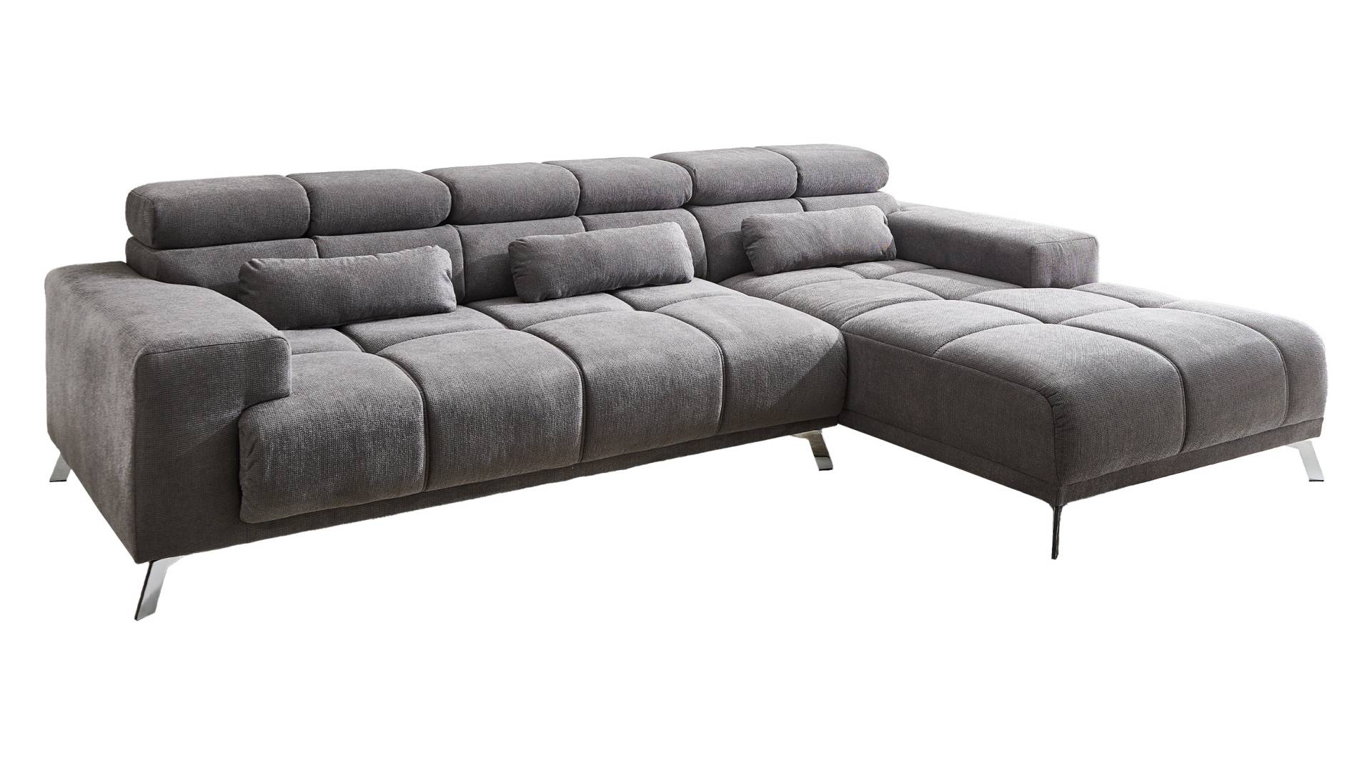 Ecksofa Sitztiefenverstellung grau 285 x 200 cm - SPEED von Die Möbelfundgrube