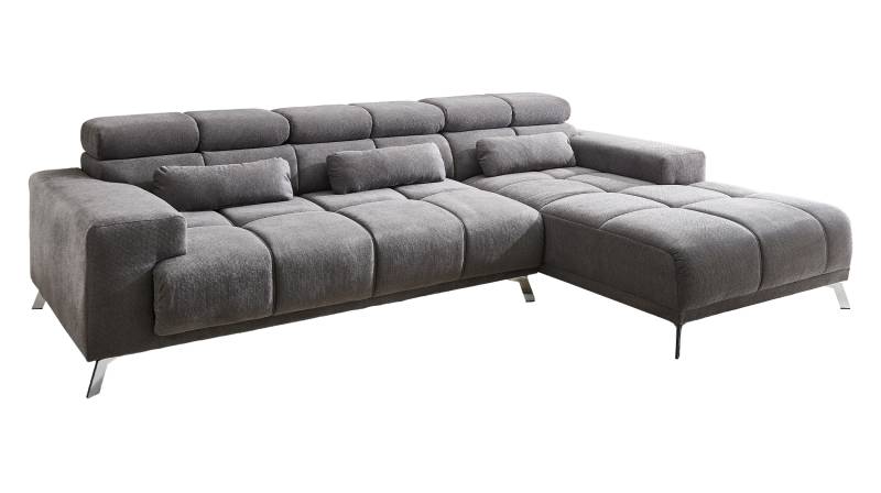 Ecksofa Sitztiefenverstellung grau 285 x 200 cm - SPEED von Massivart