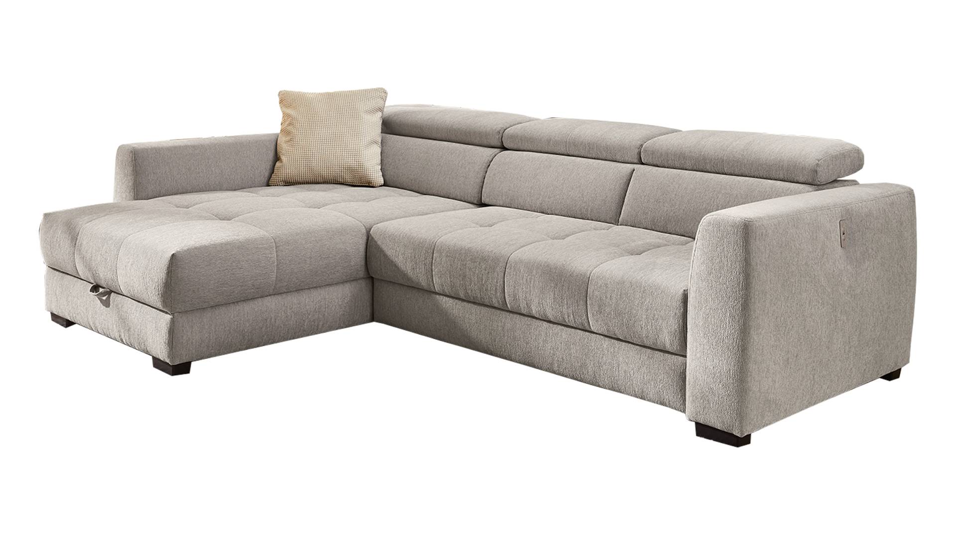 Ecksofa mit Bettkasten grau 300 x 196 cm - FIORINA von Die Möbelfundgrube