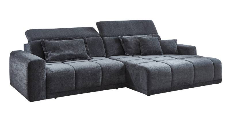 Ecksofa anthrazit - 288 x 176 cm - Sitztiefenverstellung - BROOK von Massivart