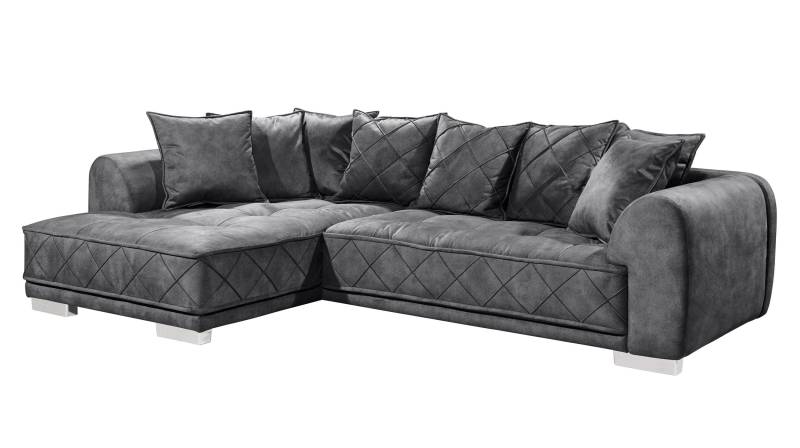 Ecksofa anthrazit 319 x 194 cm mit Kissen - SENTINA von Massivart