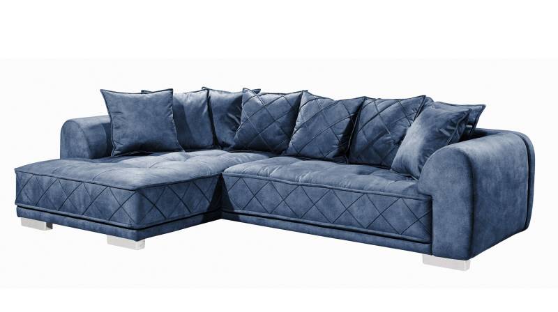 Ecksofa blau 319 x 194 cm mit Kissen - SENTINA von Massivart