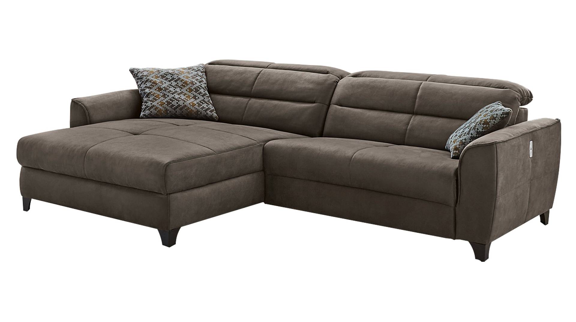 Ecksofa mit Relaxfunktion braun 289 x 184 cm - DOUBLE-ONE von Die Möbelfundgrube